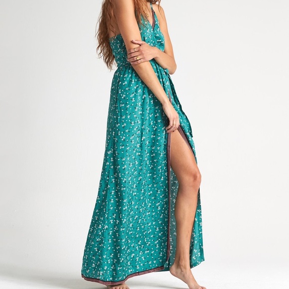 Billabong Floral Sea Green Maxi Dress - Picture 7 of 13